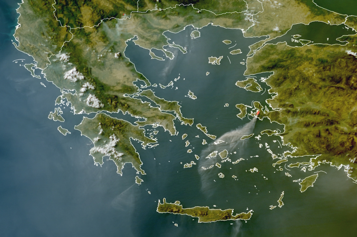 Χάρτης του Meteo για τις πυρκαγιές της 2ας Ιουλίου