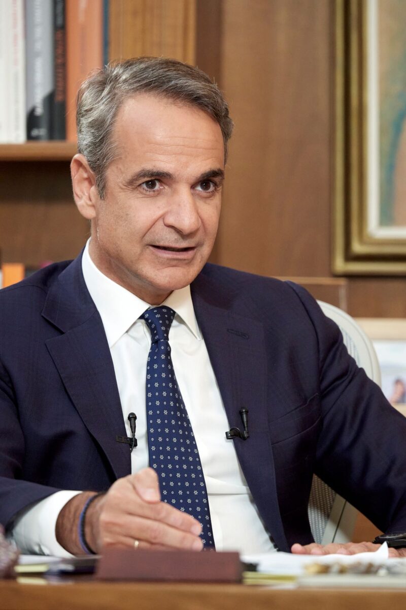 Ο Κυριάκος Μητσοτάκης στη συνέντευξη στον ΣΚΑΪ