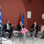 Μητσοτάκης, Τασούλας, Ανδρουλάκης και Κουτσούμπας στο Προεδρικό Μέγαρο