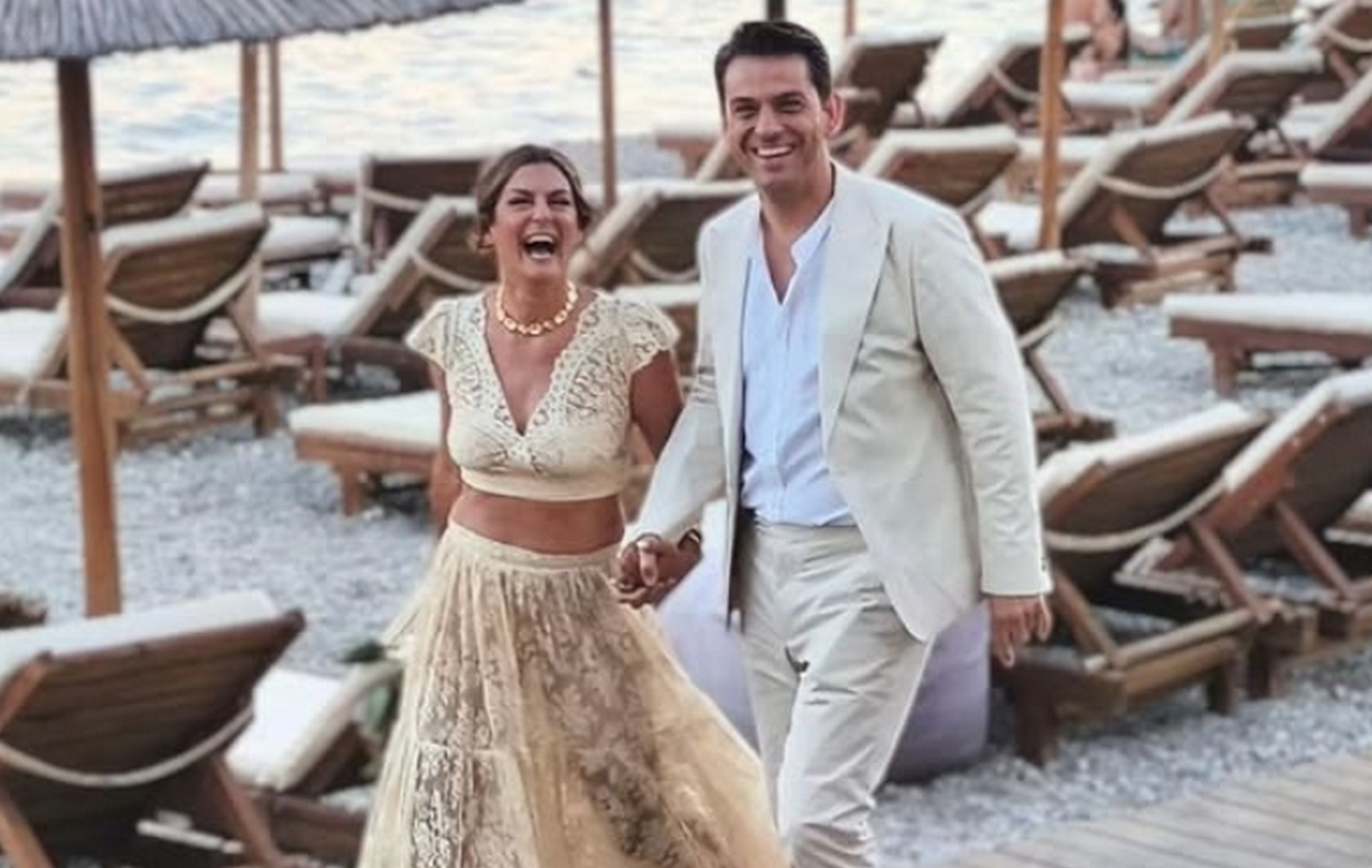 Η Χριστίνα Βραχάλη με το σύζυγό της