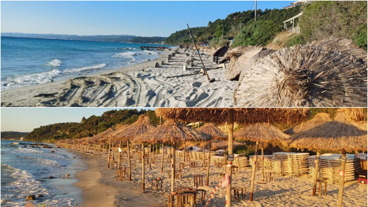 Το πριν και μετά στην παραλία της Χαλκιδικής