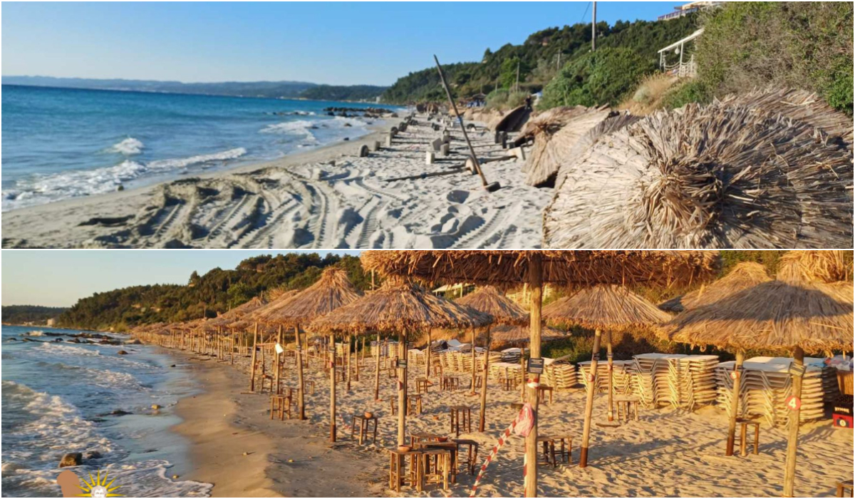 Το πριν και μετά στην παραλία της Χαλκιδικής