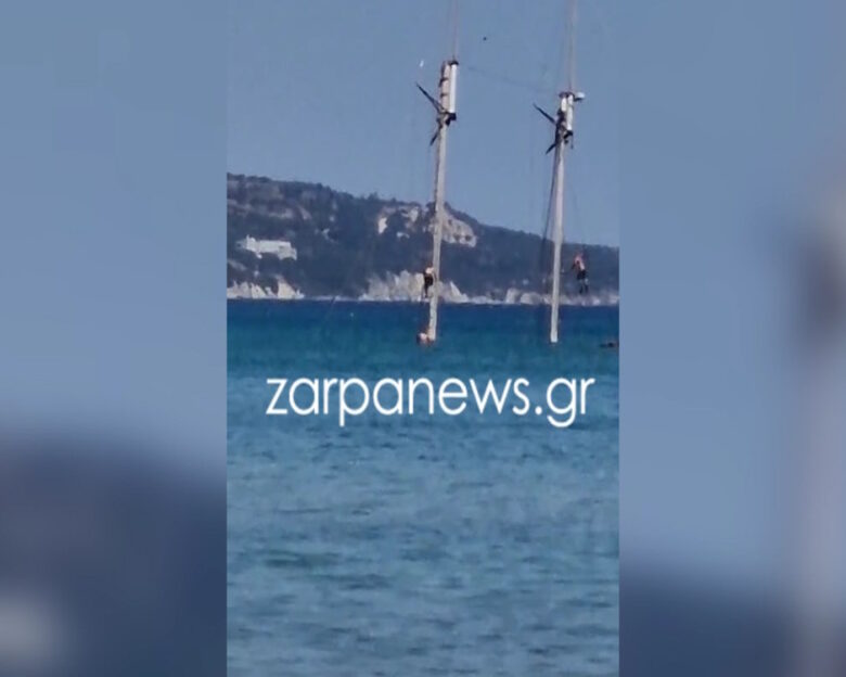 Χανιά: Νεαροί κάνουν τρομακτικές βουτιές από την κορυφή βυθισμένου ιστιοφόρου
