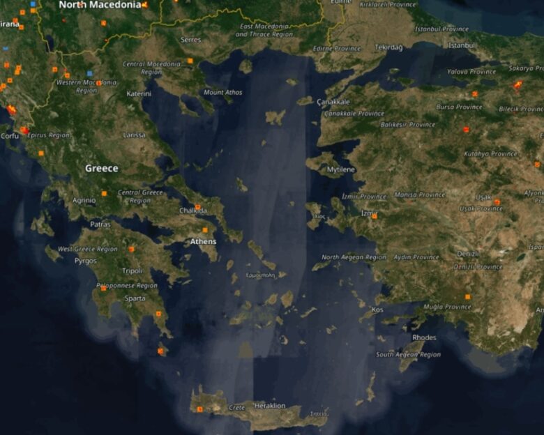 Πάνω από 55.000 στρέμματα κάηκαν από τις φωτιές σε Αττική, Εύβοια, Κύθηρα, Χανιά και Μεσσηνία