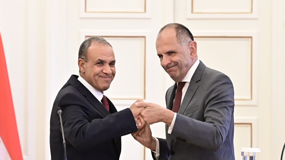 Συνάντηση του υπουργού Εξωτερικών, Γιώργου Γεραπετρίτη, με τον Υπουργό Εξωτερικών της Αιγύπτου Badr Abdelatty, στην Αθήνα, Τετάρτη 6 Αυγούστου 2025. 
(ΜΙΧΑΛΗΣ ΚΑΡΑΓΙΑΝΝΗΣ