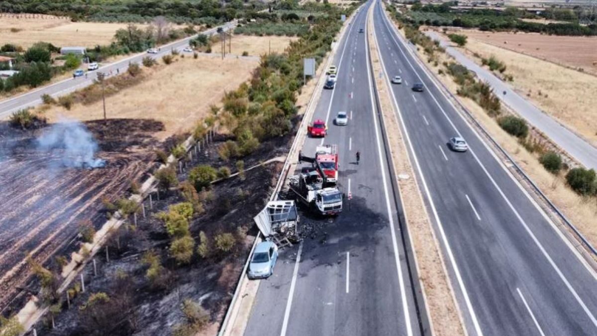 Στιγμιότυπο από το τροχαίο στην Εγνατία