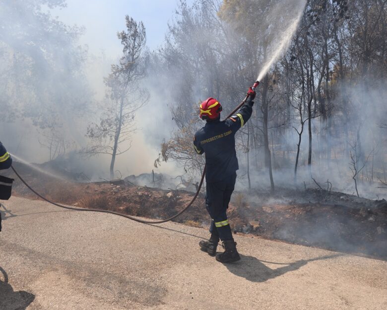 Μεγάλη φωτιά στην Καλλιτεχνούπολη, κοντά στο Νέο Βουτζά – Ήχησε 112