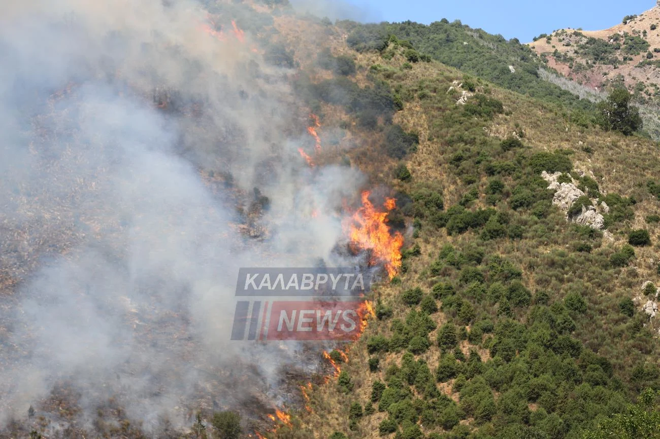 Το σημείο της φωτιάς / Φωτό από Καλάβρυτα news