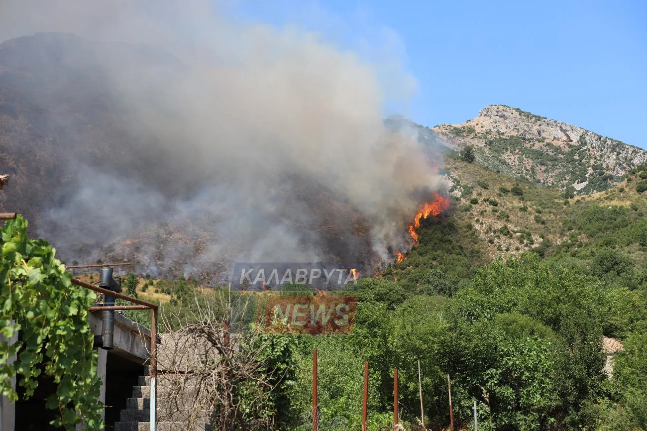 Το σημείο της φωτιάς / Φωτό από Καλάβρυτα news