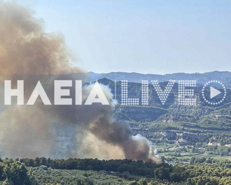 Φωτιά στην Αρχαία Ολυμπία στην περιοχή Χελιδόνι – Πληροφορίες για εγκλωβισμένο άτομο, μήνυμα από το 112 για ετοιμότητα  