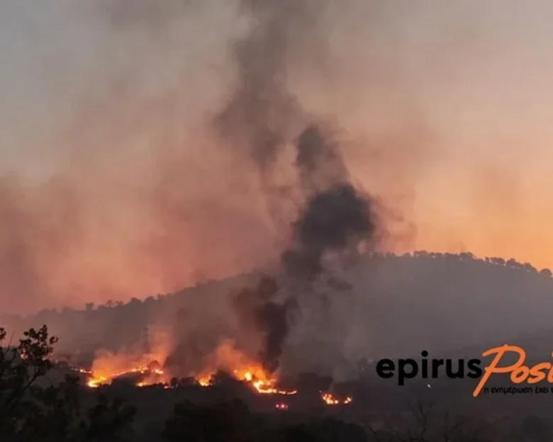 Πρέβεζα: Δεύτερη νύχτα αγωνίας στις φλόγες από τη μεγάλη φωτιά