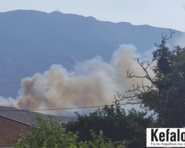 Φωτιά στην Κεφαλονιά κοντά σε σπίτια: «Αν βρίσκεστε σε Καραβάδο, Δοριζάτα και Κεραμειές απομακρυνθείτε προς Αργοστόλι»