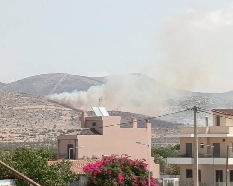 Φωτιά στα Μέγαρα σε παλιά χωματερή: Εναέρια μέσα παλεύουν με το μέτωπο