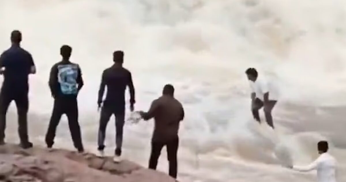 India: The shocking moment of cataracts ‘swallows’ youtuber – entered to pose for video