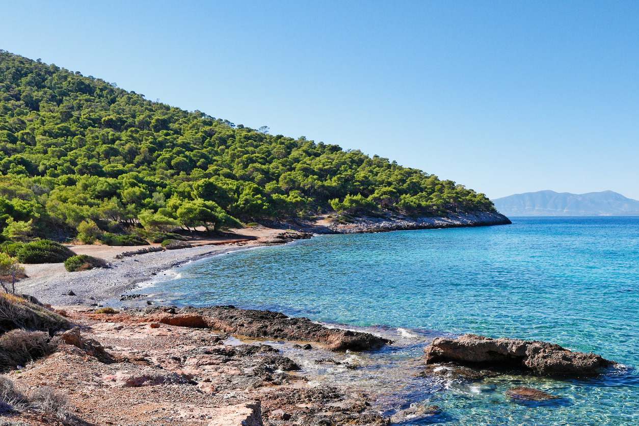 Dragonera beach in Agistri island, Greece