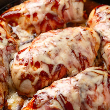 Κοτόπουλο με σάλτσα bbq και τυρί