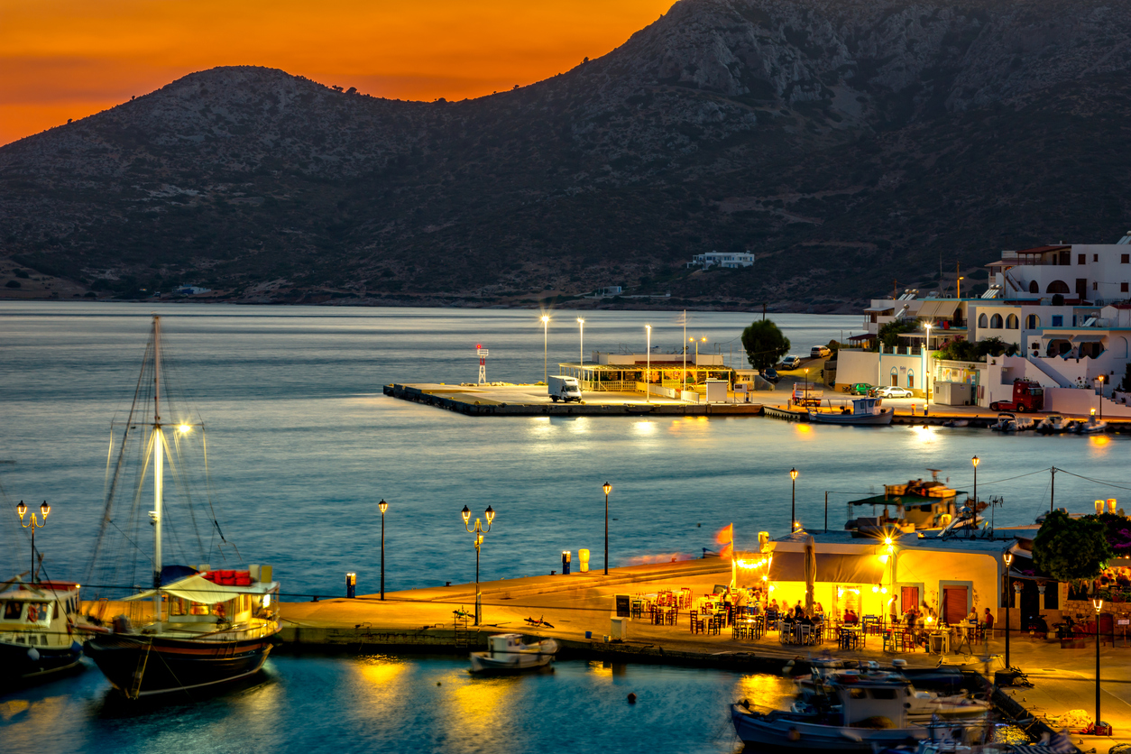 The picturesque harbor of Lipsi island, Dodecanese, Greece