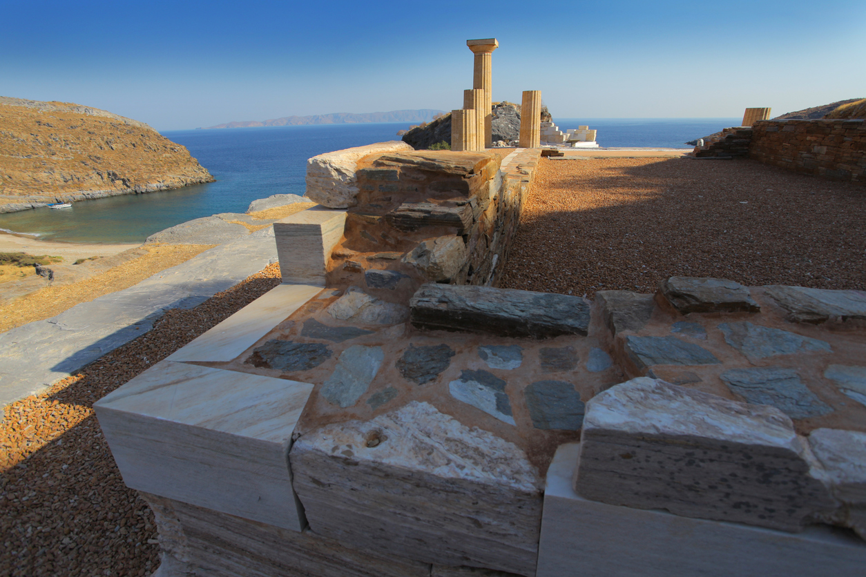 Beautiful ancient Karthea, Kea island archaeological site, Cyclades, Greece