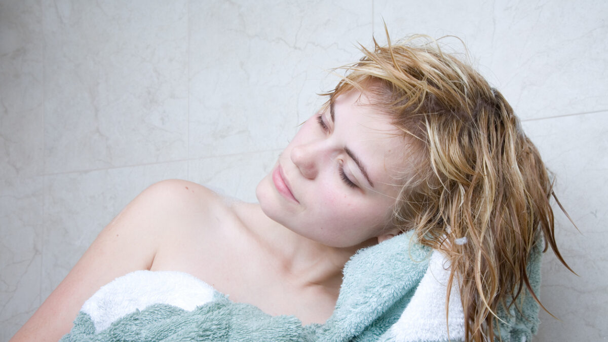 Girl after shower