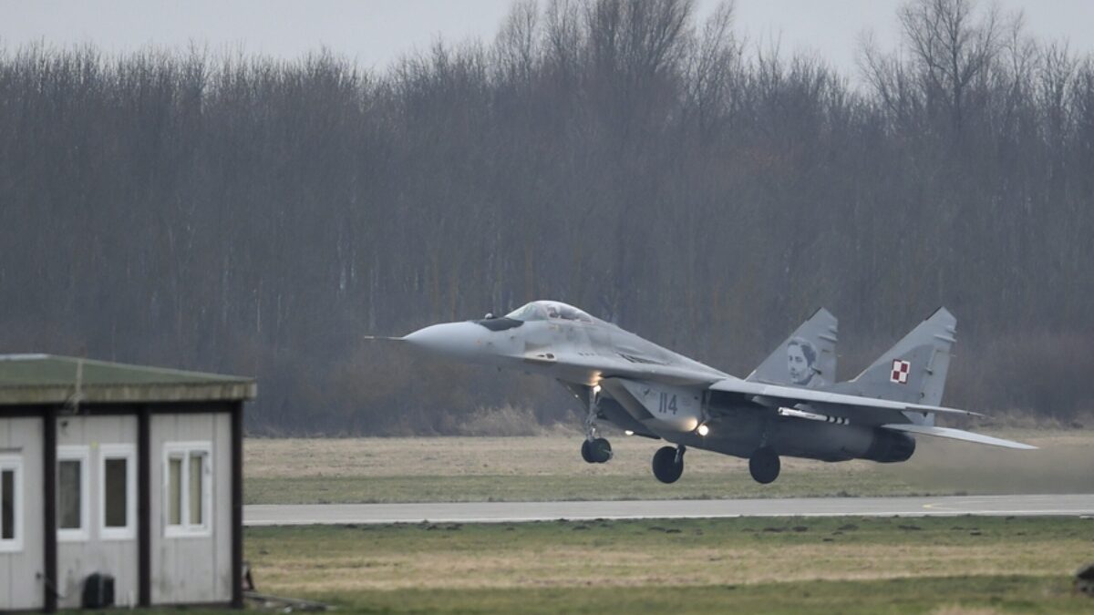 Ένα μαχητικό αεροσκάφος Mig-29 της πολωνικής πολεμικής αεροπορίας