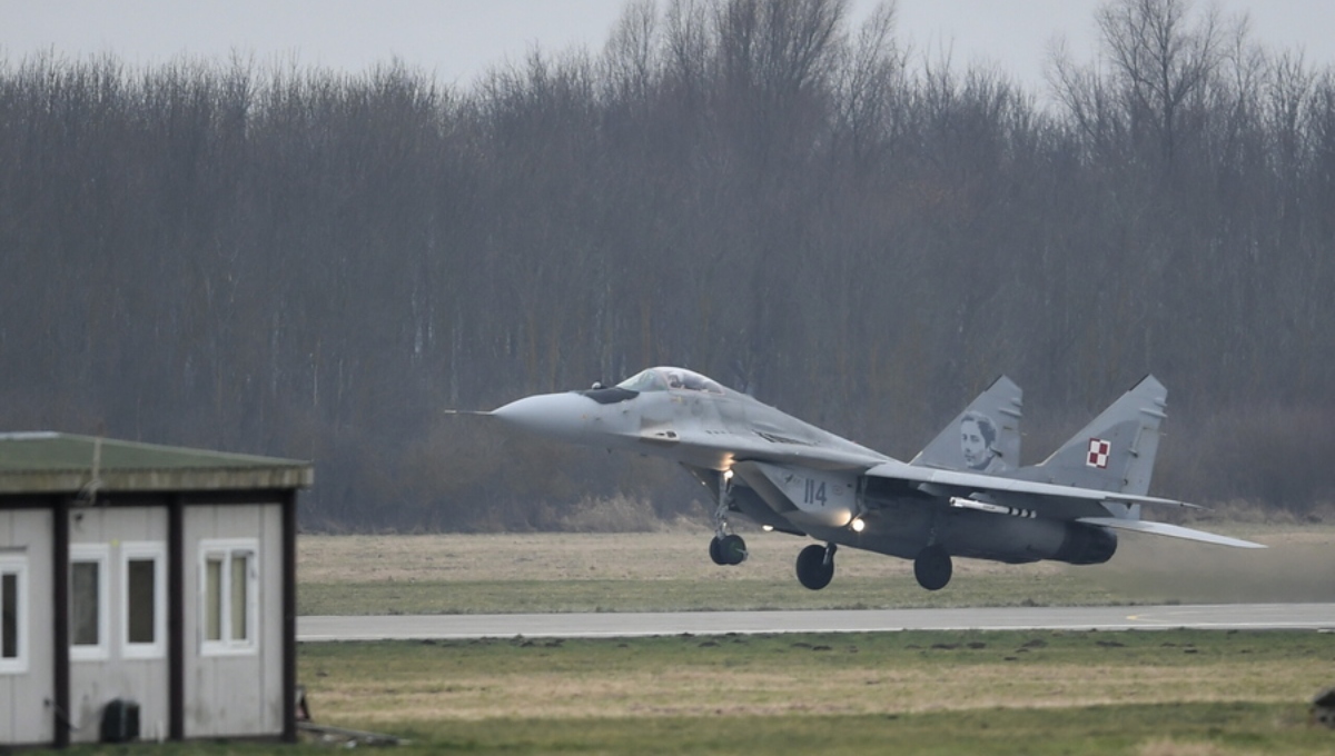 Ένα μαχητικό αεροσκάφος Mig-29 της πολωνικής πολεμικής αεροπορίας