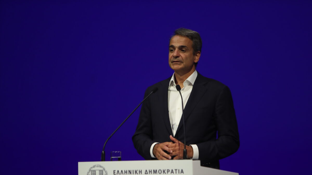 Ο Μητσοτάκης σε ομιλία του στη Θεσσαλονίκη (ΒΑΣΙΛΗΣ ΒΕΡΒΕΡΙΔΗΣ