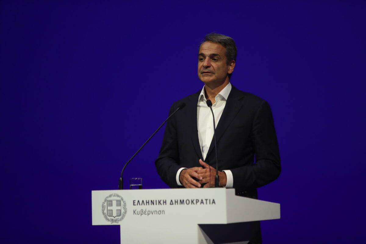 Ο Μητσοτάκης σε ομιλία του στη Θεσσαλονίκη (ΒΑΣΙΛΗΣ ΒΕΡΒΕΡΙΔΗΣ