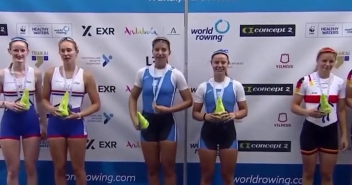 “Golden” Paschalina Mouratidou and Eleni Diavati in the double skip of the European Rowing Youth Championship