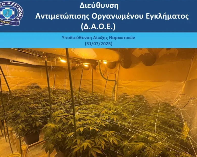 Έφτιαξαν φυτώριο κάνναβης μέσα σε μονοκατοικία της Ανατολικής Αττικής – Είχαν παραγωγή όλο το χρόνο