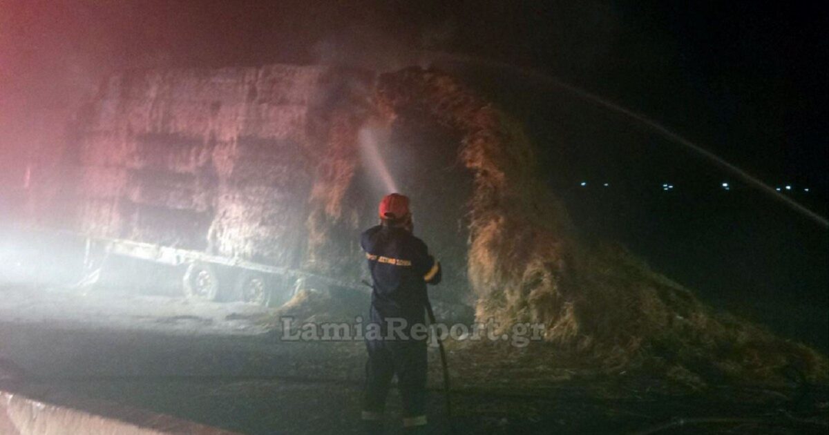 “Lampened” a truck with straw on the E65 highway and “blocked” travelers in Fthiotida