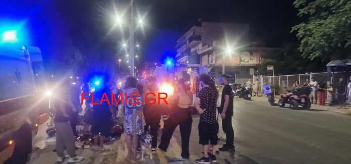 The point of the traffic accident in Patras
