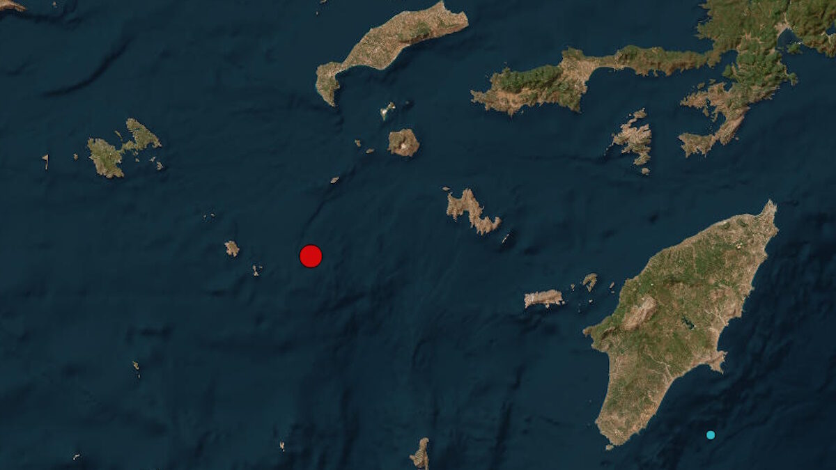 Ο χάρτης του σεισμού στη Νίσυρο