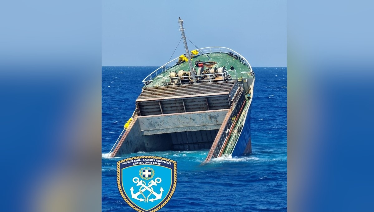 Το πλοίο «MN Kostas» βυθισμένο στα ανοικτά της Σητείας στην Κρήτη