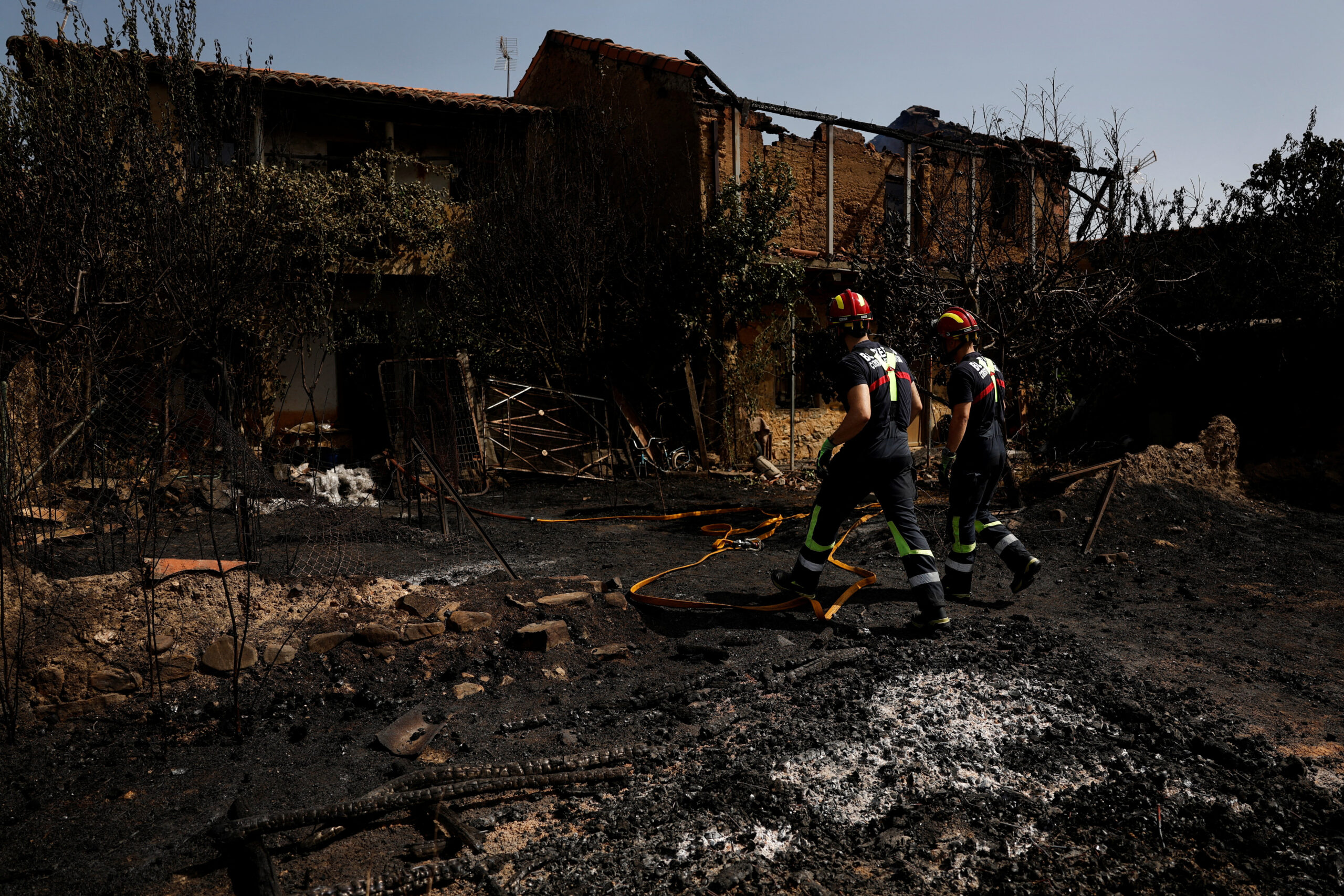 Burned houses in Spain