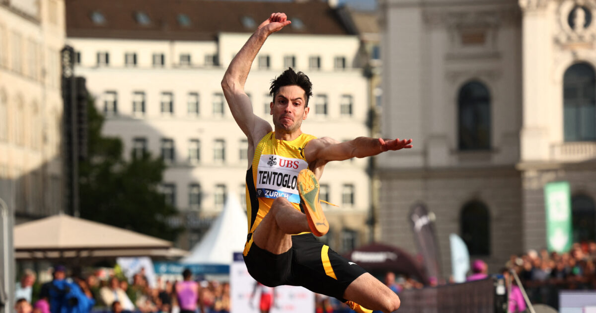 Miltos Tentoglou finished last in his final length in Diamond League