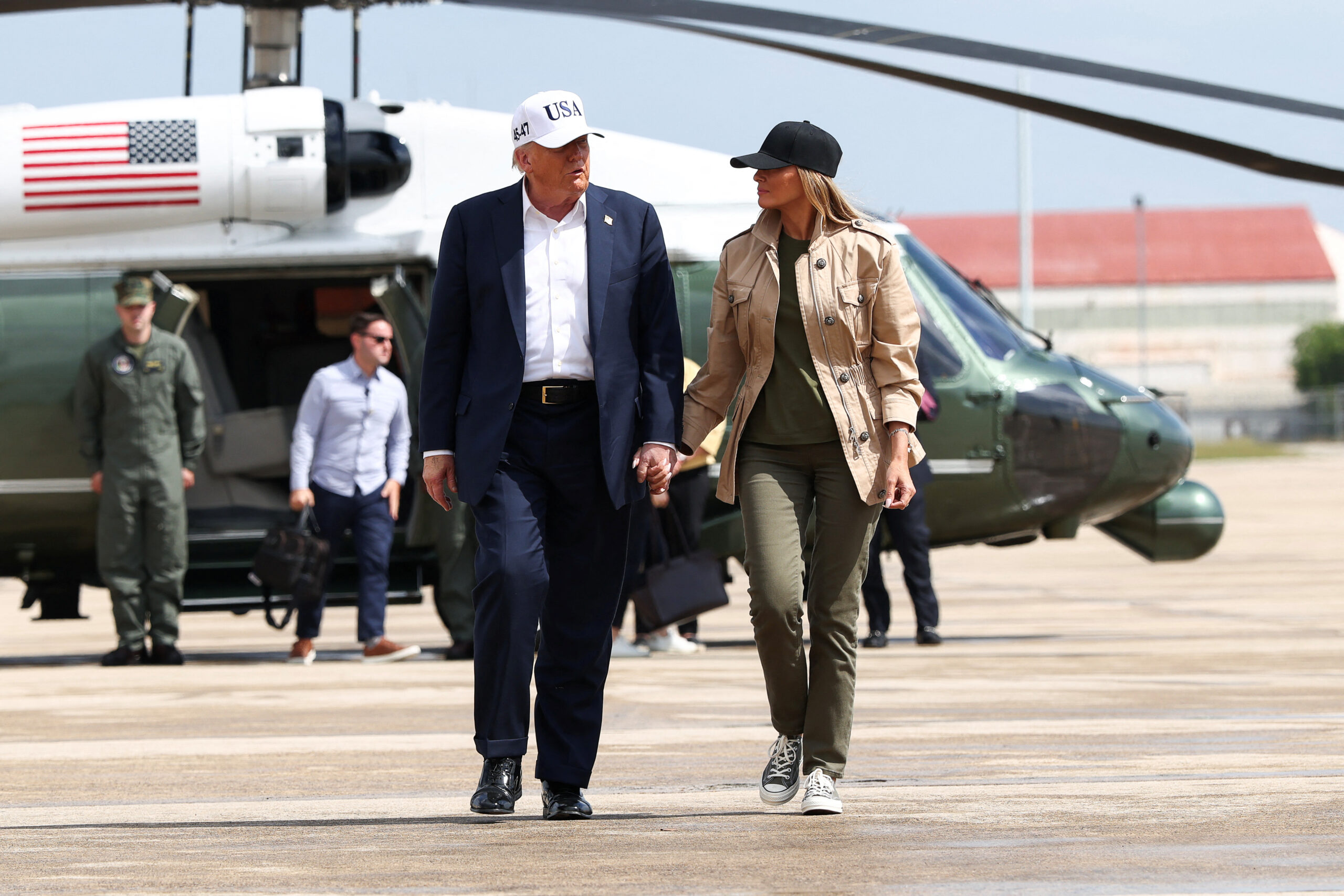 United States President Donald Trump and First Mrs. Melania Trump