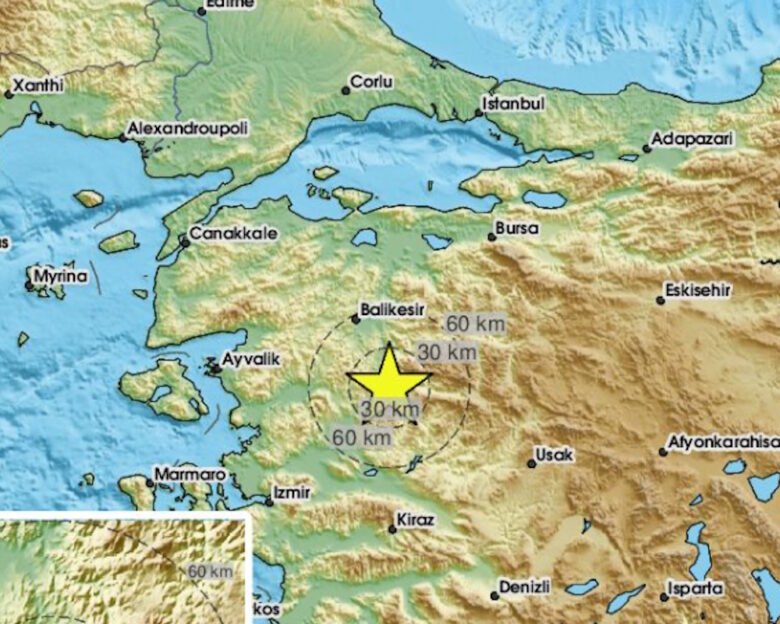 Δύο σεισμοί 4,8 και 4,5 Ρίχτερ στην Τουρκία – Μεταξύ Σμύρνης και Μπαλίκεσιρ το επίκεντρο