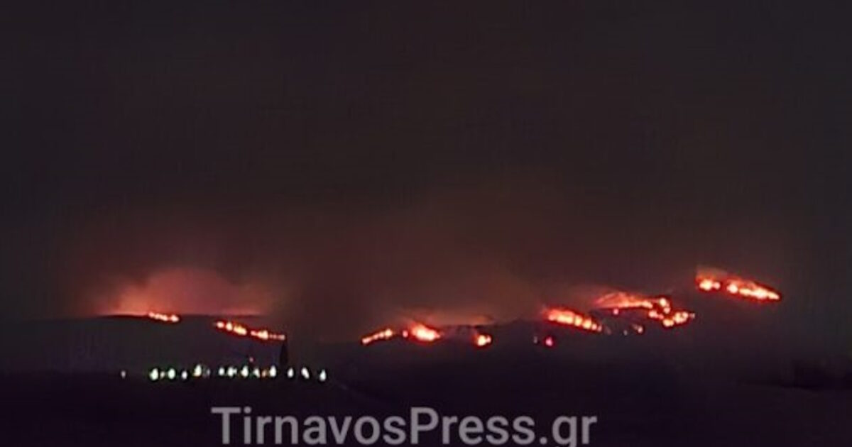 The big fire is raging in Tyrnavos – the battle with flames continues