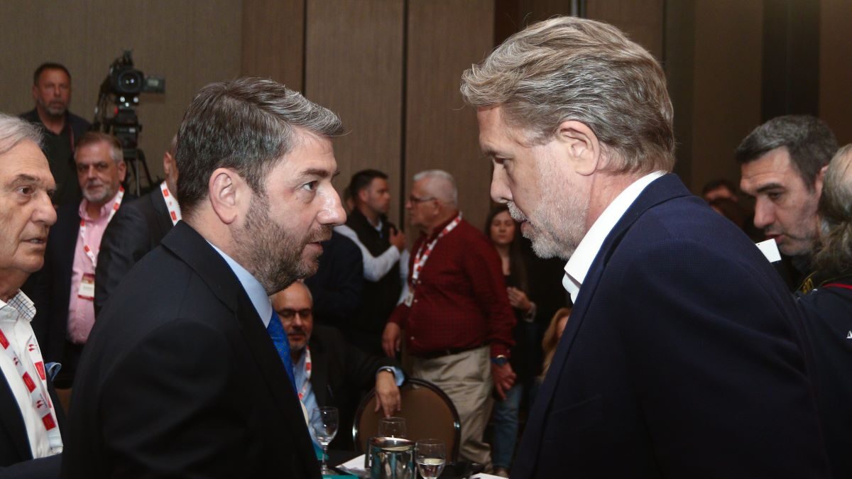 Ο Νίκος Ανδρουλάκης με τον Παύλο Γερουλάνο