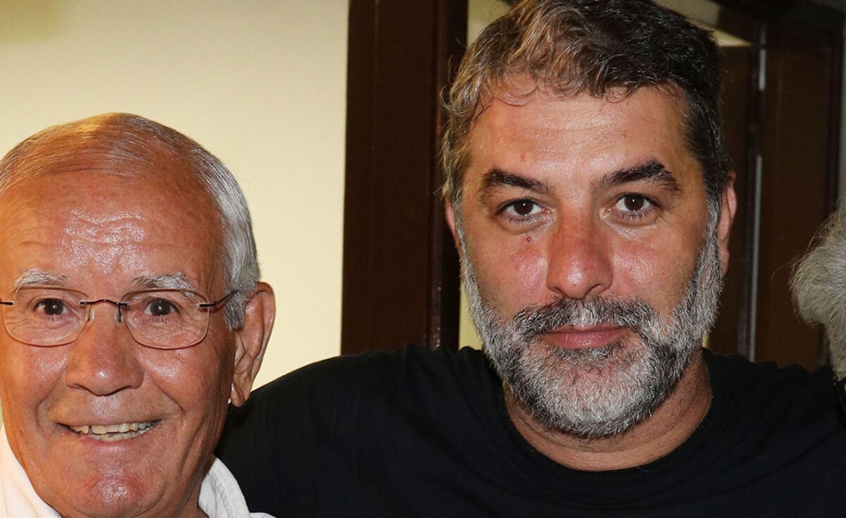 Ο Βασίλης Μπισμπίκης με τον πατέρα του, Μιχάλη