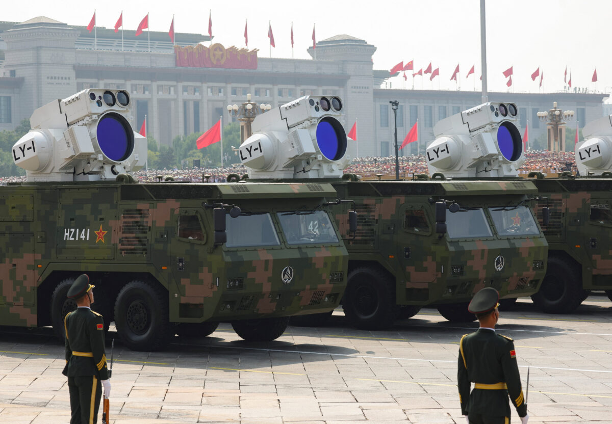 Chinese laser weapons during the parade in Beijing