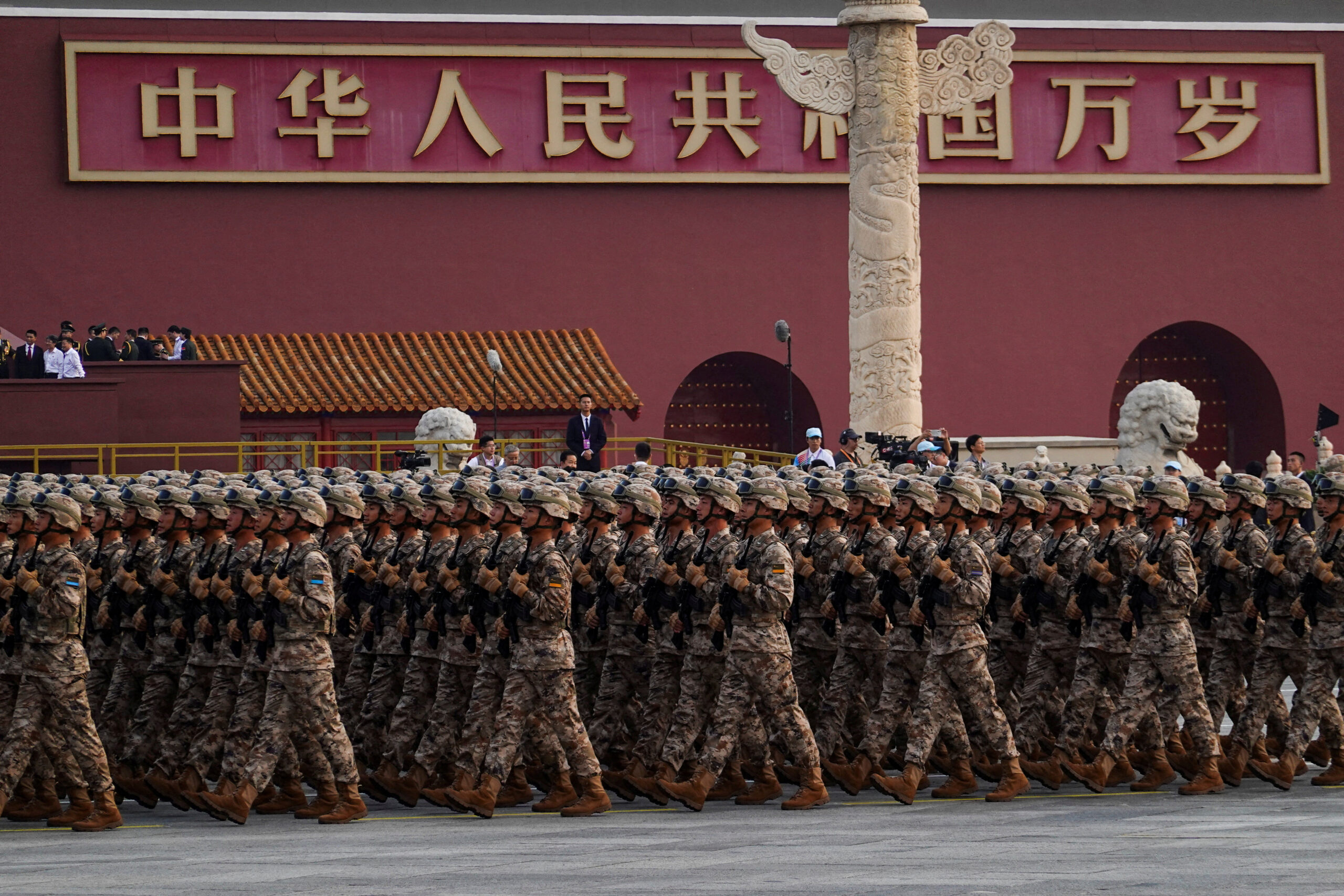 Chinese soldiers during the military parade in Beijing