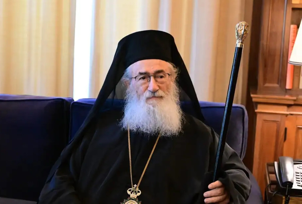 Ο Αρχιεπίσκοπος και ηγούμενος της ιεράς μονής Αγίας Αικατερίνης Όρους Σινά, Δαμιανός