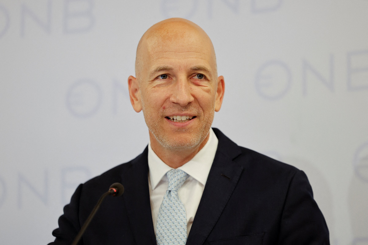 European Central Bank policymaker Martin Kocher holds his first press conference as head of the Austrian National Bank (OeNB), in Vienna, Austria, September 12, 2025