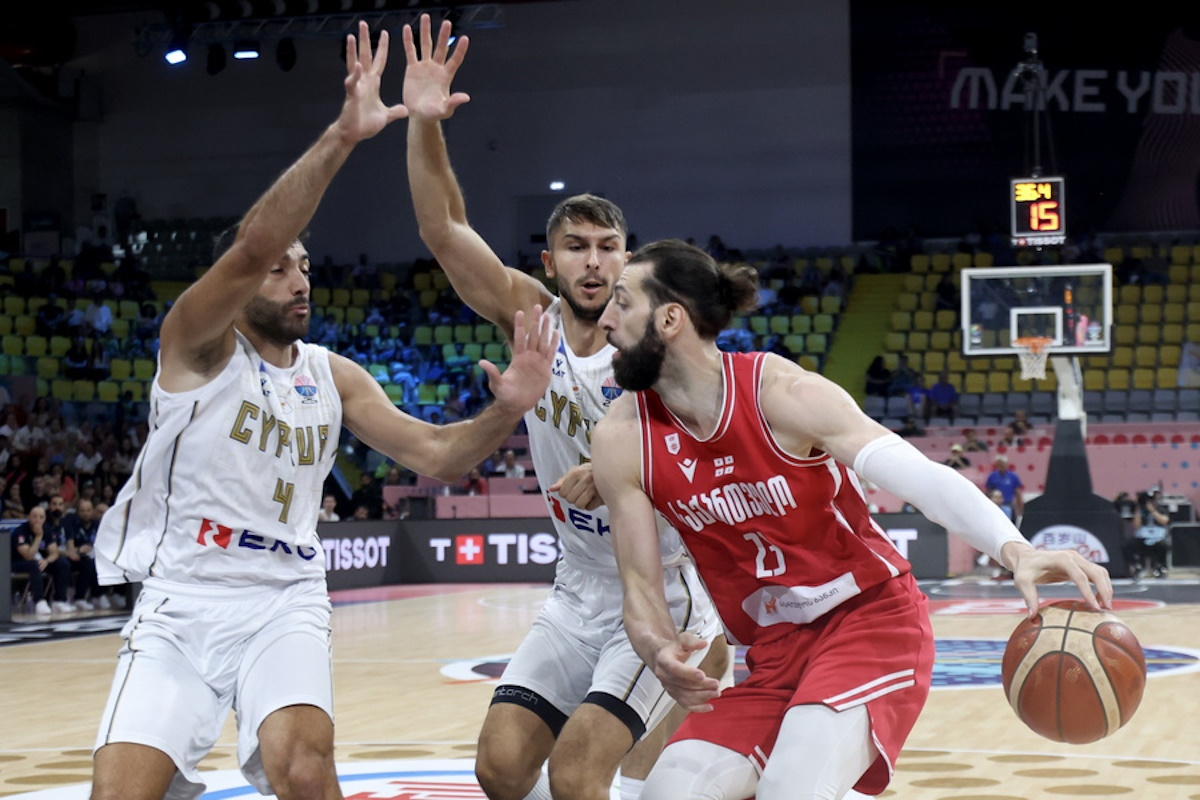 Στιγμιότυπο από το Κύπρος - Γεωργία για το Eurobasket 2025 (EPA