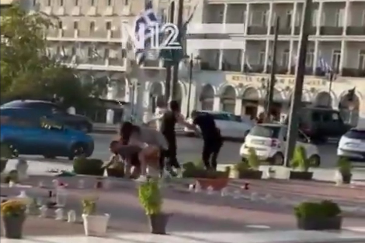 Η στιγμή του τσακωμού ισραηλινών και παλαιστίνιων
