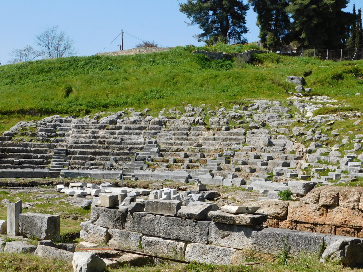 The ancient theatre of Orchomenus, in Boeotia, Greece
