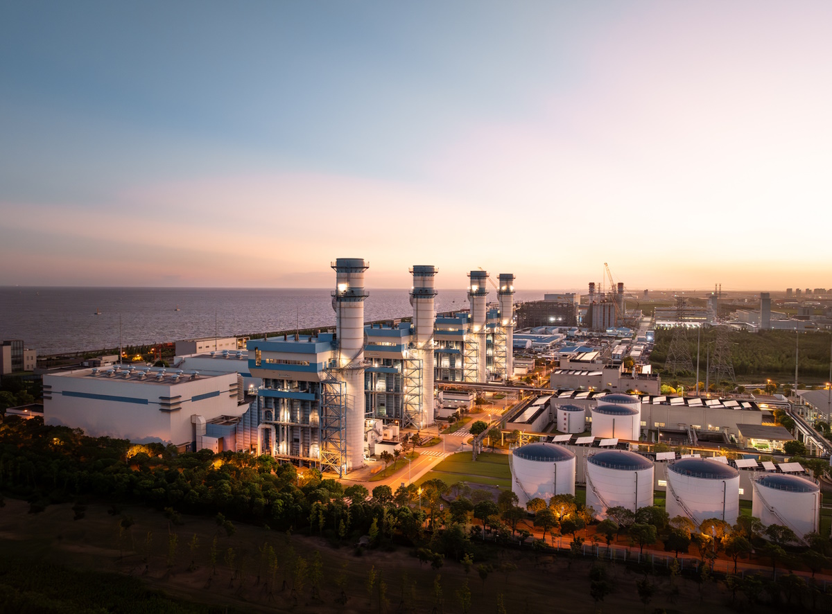 Aerial view of Natural Gas Combined Cycle Power Plant
