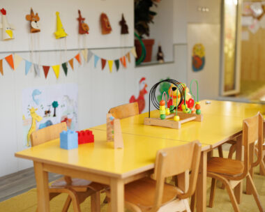 Interior of a modern kindergarten classroom
