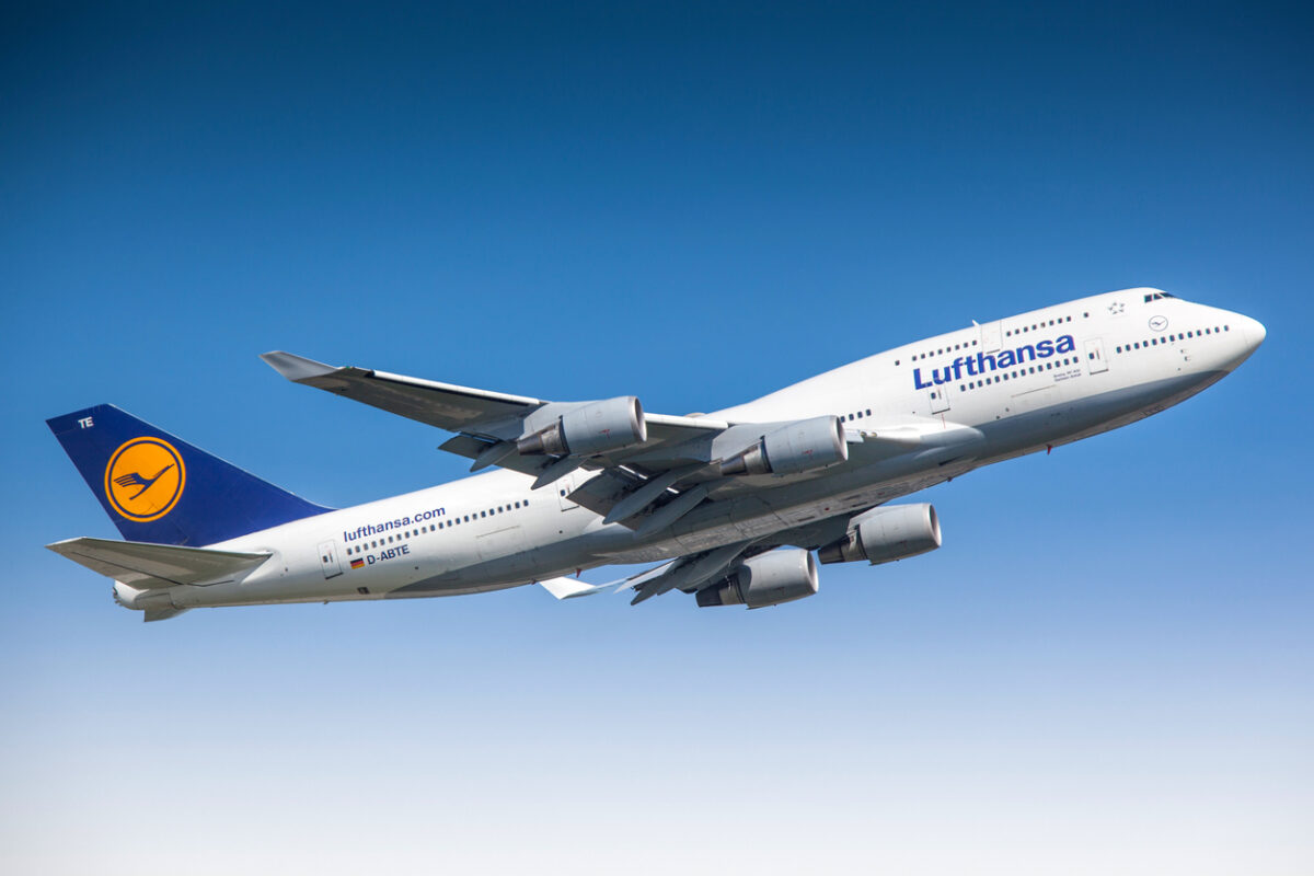Frankfurt, Germany - June 3, 2010: Lufthansa Boeing 747-400 taking off from Frankfurt International Airport